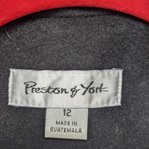NWT Black Preston York Women's Coat Sz 12 Wool Blend Knee Length Single Breast. - Picture 3 of 10
